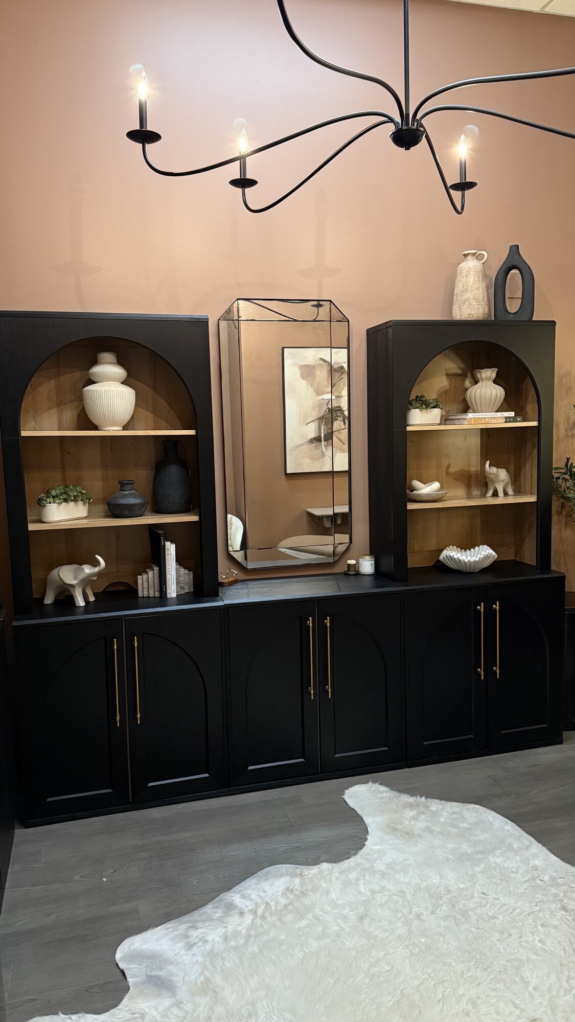 Styled shelving and decor inside the Findi studio